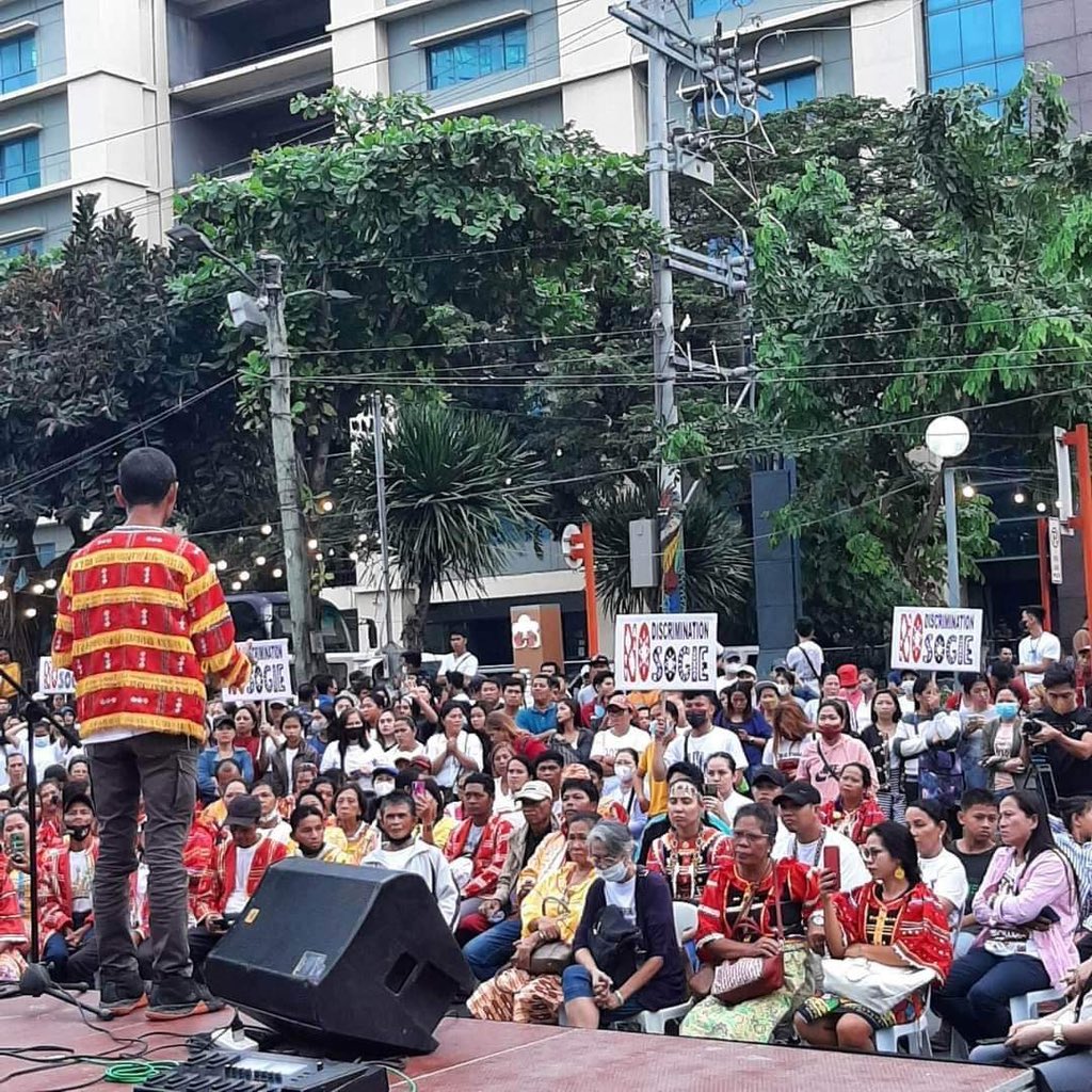 StanCCF's tweet photo. NO TO SOGIE Bill Rally Today in Davao. The Indigenous People’s Group, Muslim Communities, Redeemed LGBT+, Faith Community, and other sectors are ONE in opposing the bill.
#NoToSOGIEBILL
#YesToRealEquality
@migzzubiri @senatorjoelv https://t.co/qYvPuuepTp