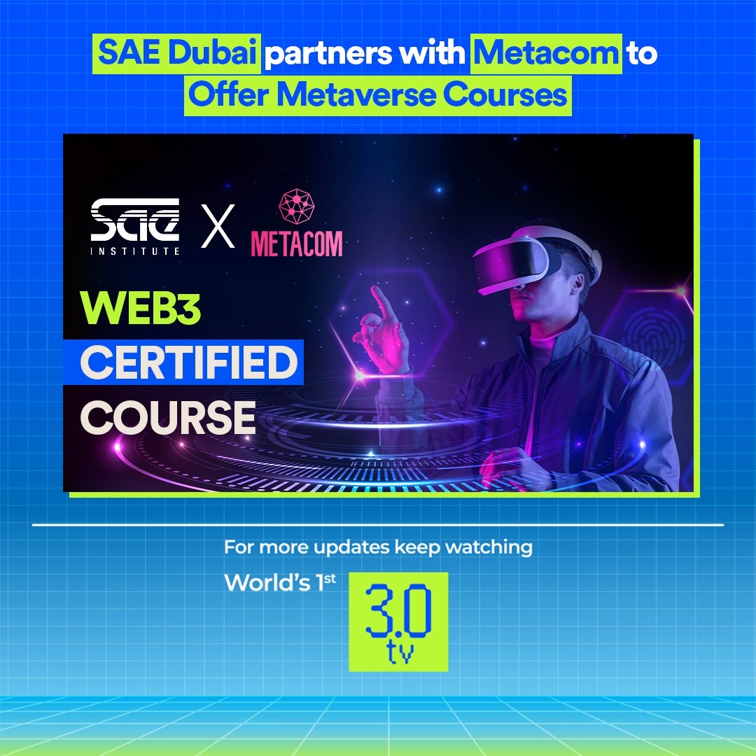 reallive3tv's tweet photo. SAE Dubai Partners with Metacom to Offer Metaverse Courses
.
.
Check out our YouTube channel https://t.co/brsLMuYBs1
.
.
#live3tv #3verse #saidubai #SAEInstitute #metacom #metaversecouse #metaverse #learnmetaverse #metaversenews https://t.co/vF1cX3qaHQ