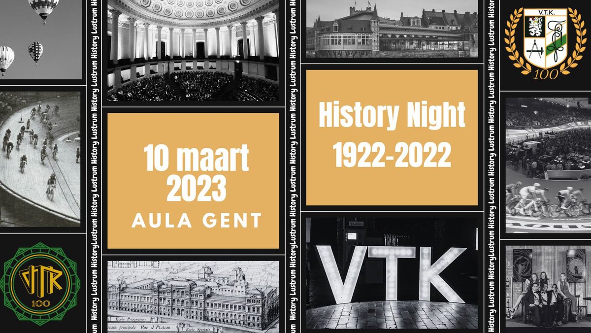 Volgende week viert VTK Gent hun 100-jarig bestaan samen met AIG. Op vrijdag 10 maart is iedereen van harte uitgenodigd op de VTK History Night die bovendien gratis is voor AIG-leden!
Registratie op aig.ugent.be/event-2023/his…