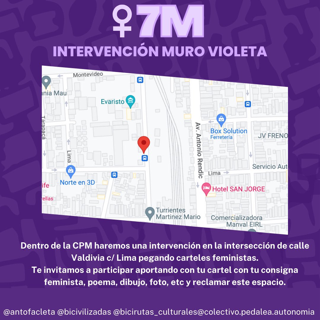 Cicletada del primer martes del mes. Martes 07/03 18:30 explanada municipalidad. Los esperamos!!
#Antofagasta #cicletada #primermartes #8marzo <a href="/AntofaCleta/">AntofaCleta</a> <a href="/Bicivilizadas/">Bicivilizadas Antofa</a> <a href="/BicirutasAfta/">BiciRutasAntofagasta</a>