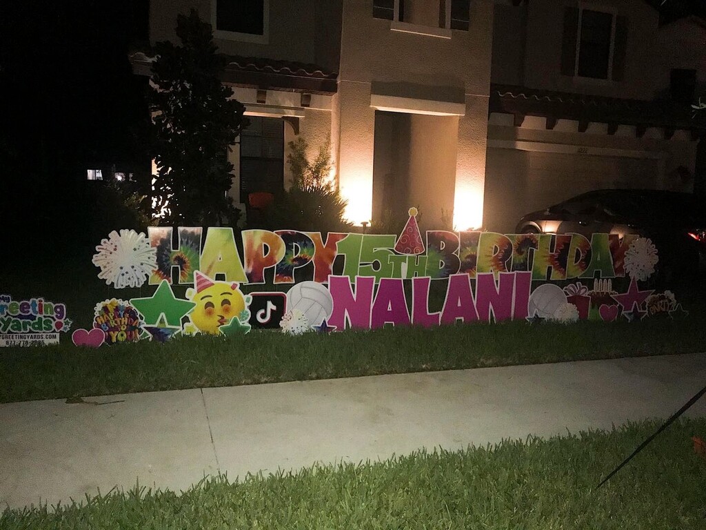 MyGreetingYards's tweet photo. Tie dye fun for Nalani! 

Happy 15 birthday! 🥳

🥳 Let us help you celebrate in a BIG way!
💻 Book online! https://t.co/1Rg1D0LEZ1
📞 (877)778-2885

#mygreetingyards #yardcards #yardsigns #lakeworth #wellington #royalpalmbeach #boyntonbeach #westpalmbea… https://t.co/4w5BC00xPJ https://t.co/JJH4qFzkjs