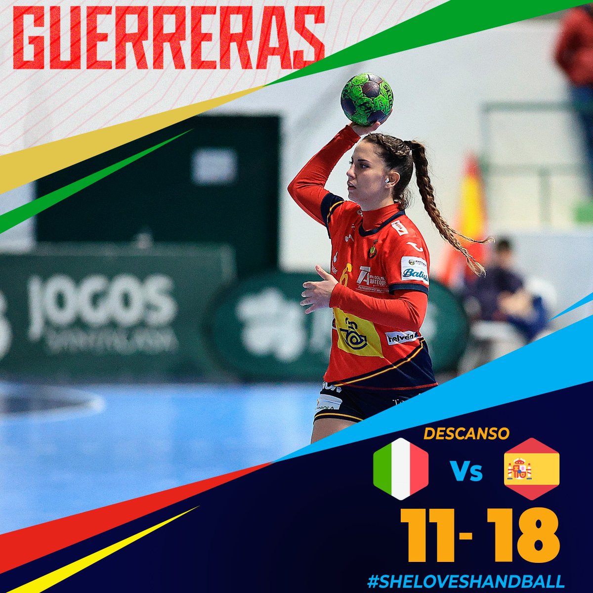 🏆 Torneo Internacional de Batalha
📌 Jornada 2
⏱️30´ - Descanso
🆚 Italia 🇮🇹 11:18 🇪🇸 España 
🏟 Pavilhao Gimnodesportivo da Batalha
📺 andeboltv.fpa.pt

#⃣ #Guerreras #SheLovesHandball