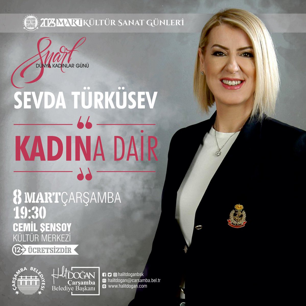 halitdoganbsk's tweet photo. 📌8 Mart Dünya Kadınlar Gününde, yazar Sevda Türküsev "Kadına Dair" isimli söyleşisiyle bizlerle..

📍Cemil Şensoy Kültür Merkezi 
⏰19.30
🗓️ 8 Mart Çarşamba 

📝Not: Programımız 12 yaş ve üzeri içindir.
@sevdaturkusev https://t.co/IyE9L7tdXD