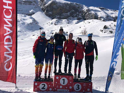 Los aragoneses Roberto Piqueras y Mónica Saez campeones de España de #Biatlón de Sprint en el Stadium Spainsnow de ⁦@InfoCandanchu⁩ ⁦@spainsnow⁩ ⁦@RFEDInv⁩