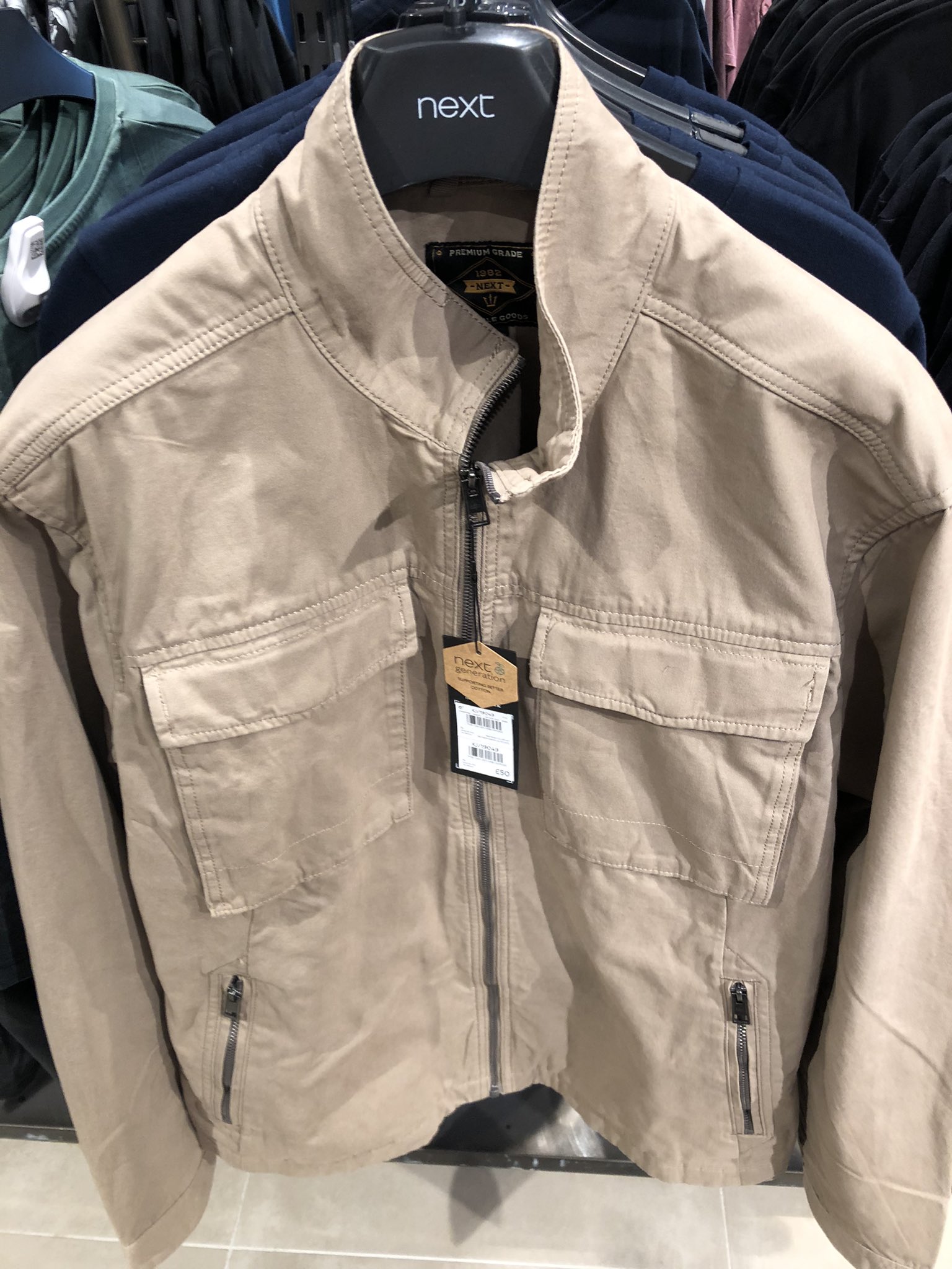 Next beige cheap jacket