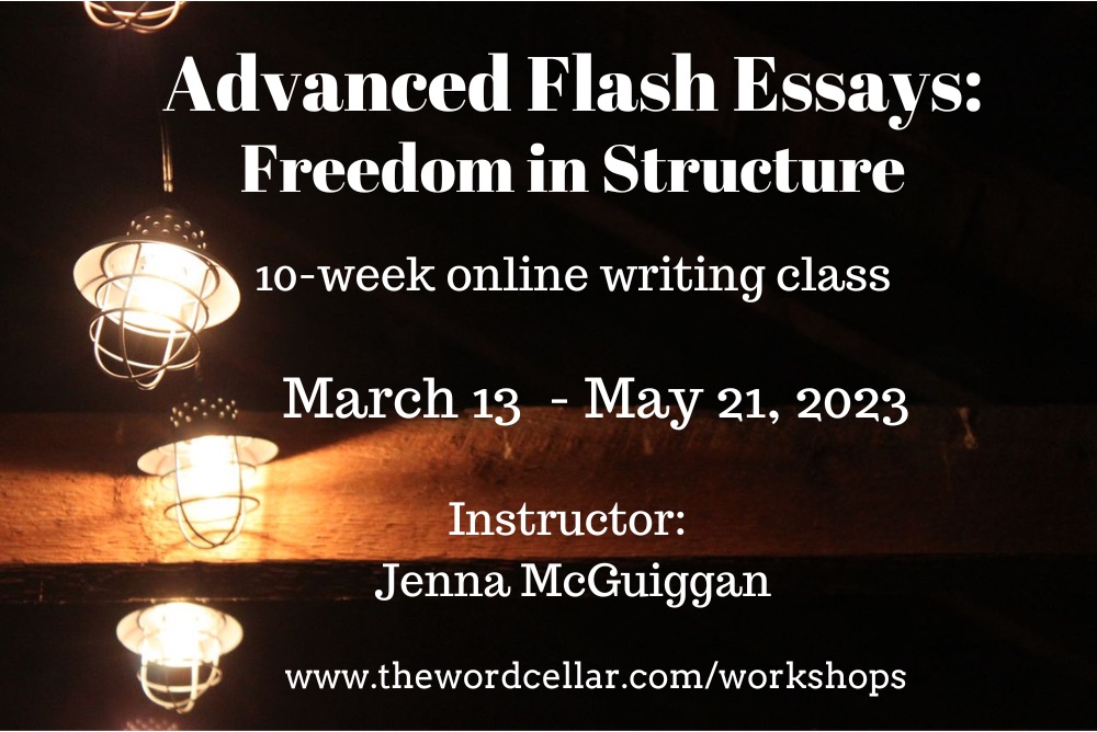 thewordcellar's tweet photo. A few more spots are still available for my next online class, Advanced Flash Essays: Freedom in Structure. Register by Monday (3/5) to save $50. Class starts 3/13. https://t.co/76YIeItTWZ @formerlyCNF https://t.co/x1AyjRpjU7