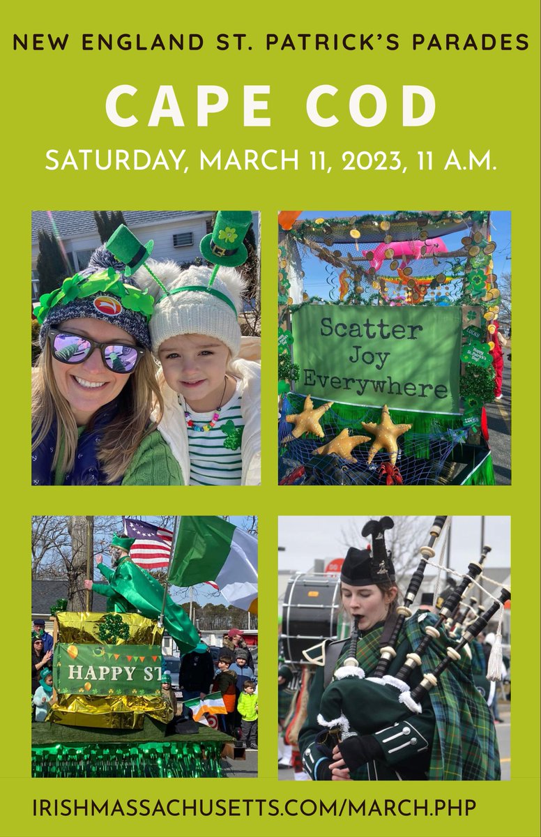 TheBostonIrish's tweet image. One week from today, on Saturday, March 11,  don&apos;t miss 2 great  #StPatricksDay parades  #CapeCodMA #NewportRI.  Join the fun!
See schedule of 12 #NewEngland parades here.  @VisitCapeCod @DscvrNewport @NewEnglandInfo @TweetNewEngland @BostonDotCom  irishmassachusetts.blogspot.com/2023/02/bita-i…