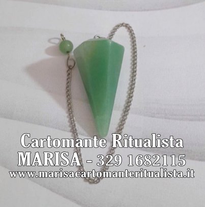 marisacartomanteritualista.it  
Pendolo verde in pietra dura – avventurina  
Per divinazione radiestesia esoterismo