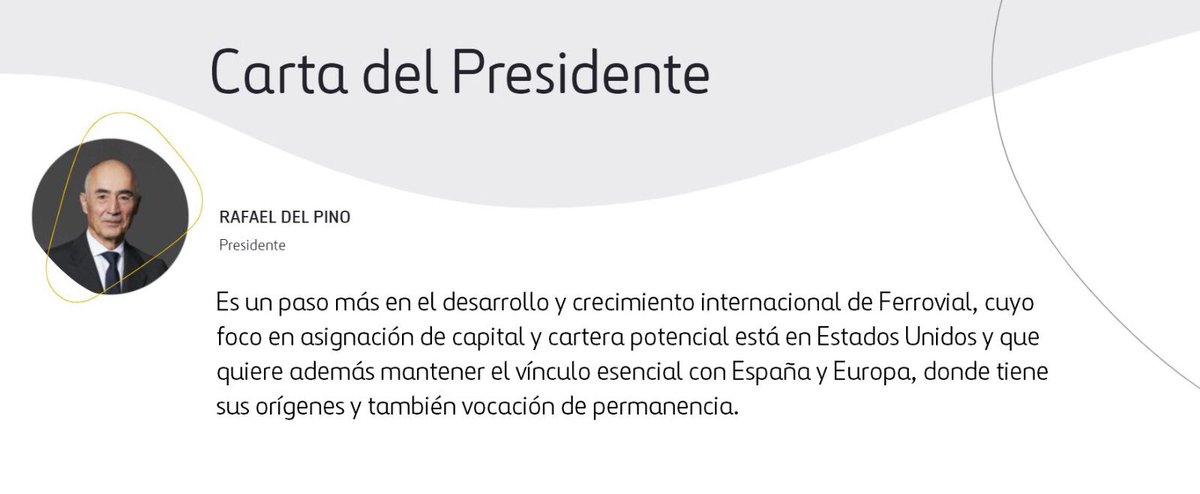 Extracto de la carta del Presidente en el Informe Anual Integrado. Leer la carta completa aquí: 
…formeanualintegrado2022.ferrovial.com/es/carta-del-p…
