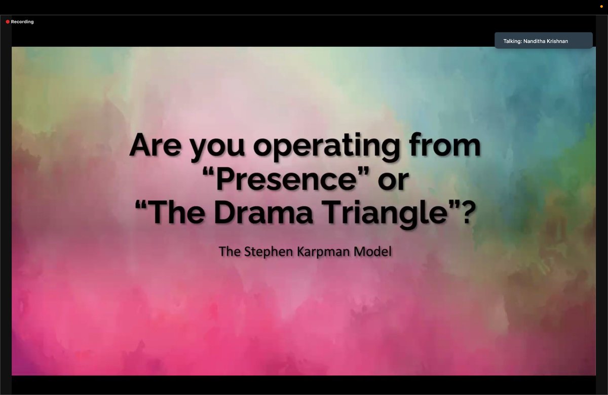 ankushJain2103's tweet photo. "When I know better, I do better" 💪

Understand 'The Drama Triangle' about Victim-Rescuer-Persecutor with @axelerant
Thanks Nanditha for the insightful session 💯

#axelerant
#dramaTriangle https://t.co/1eUQxVnQ71