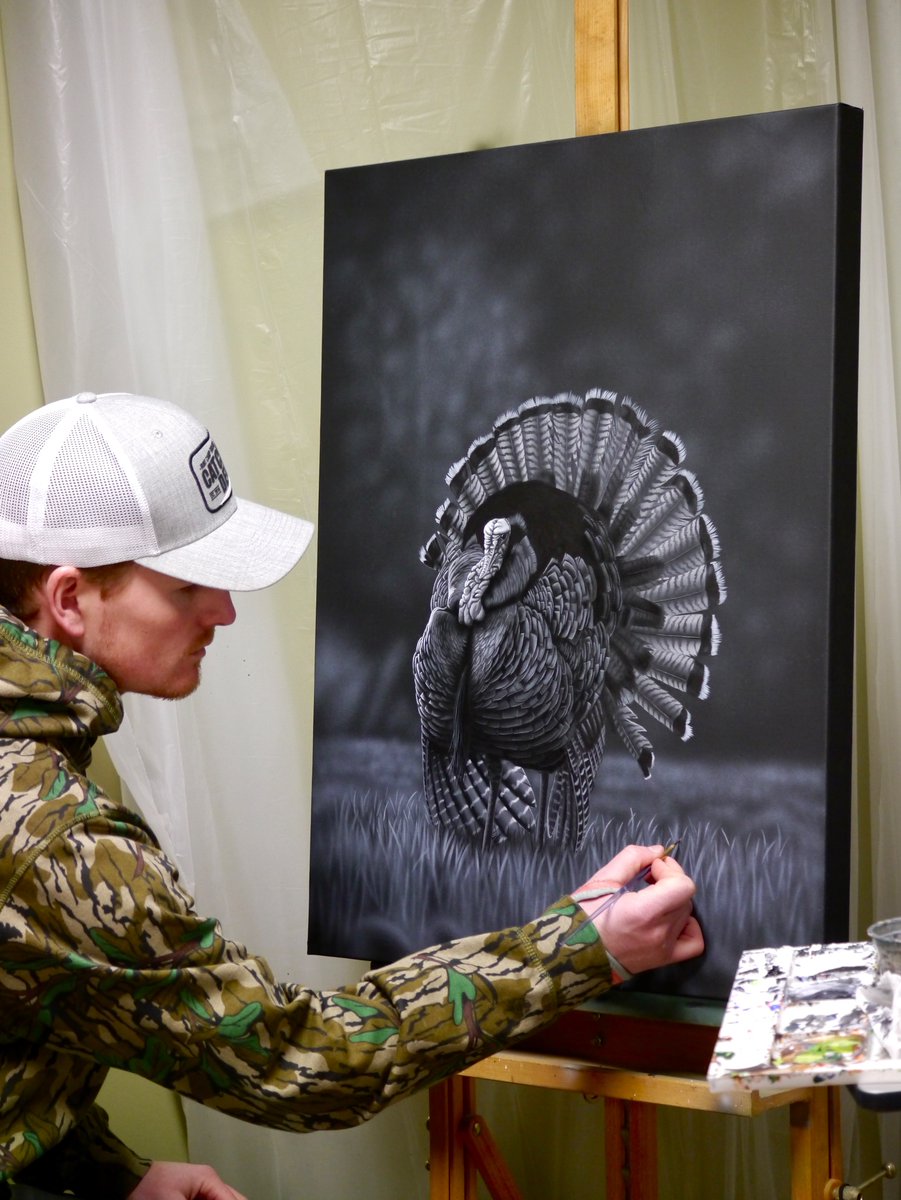 Finished up this painting 👊🏻 #turkeyhunting <a href="/MossyOak/">Mossy Oak</a> <a href="/NWTF_official/">The National Wild Turkey Federation</a> <a href="/furfishgame/">Fur-Fish-Game</a>