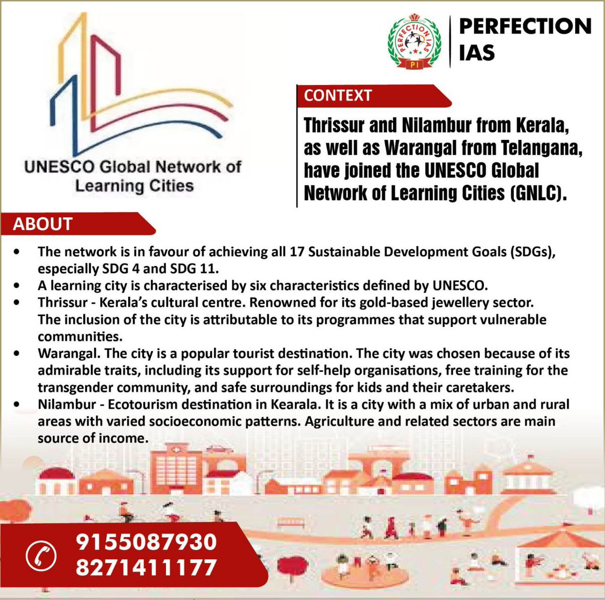 UNESCO Global Network of learning city
. 
. 
. 
#learningcity #unesco #global #network #kerela #telangana #sdg #gnlc #upsc #bpsc #civilservices