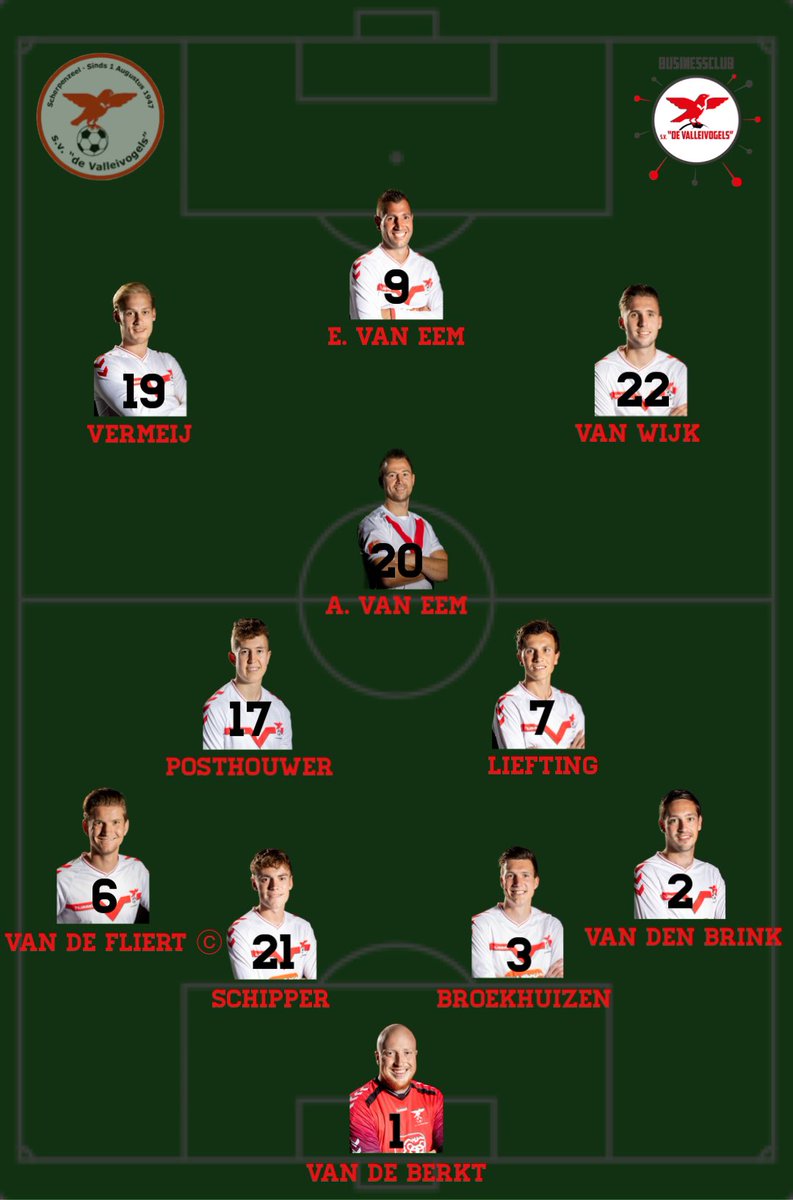 OPSTELLING 📋 | We beginnen vanmiddag thuis tegen <a href="/CjvvA/">CJVV Amersfoort</a> met de volgende 1️⃣1️⃣.

❤️🤍