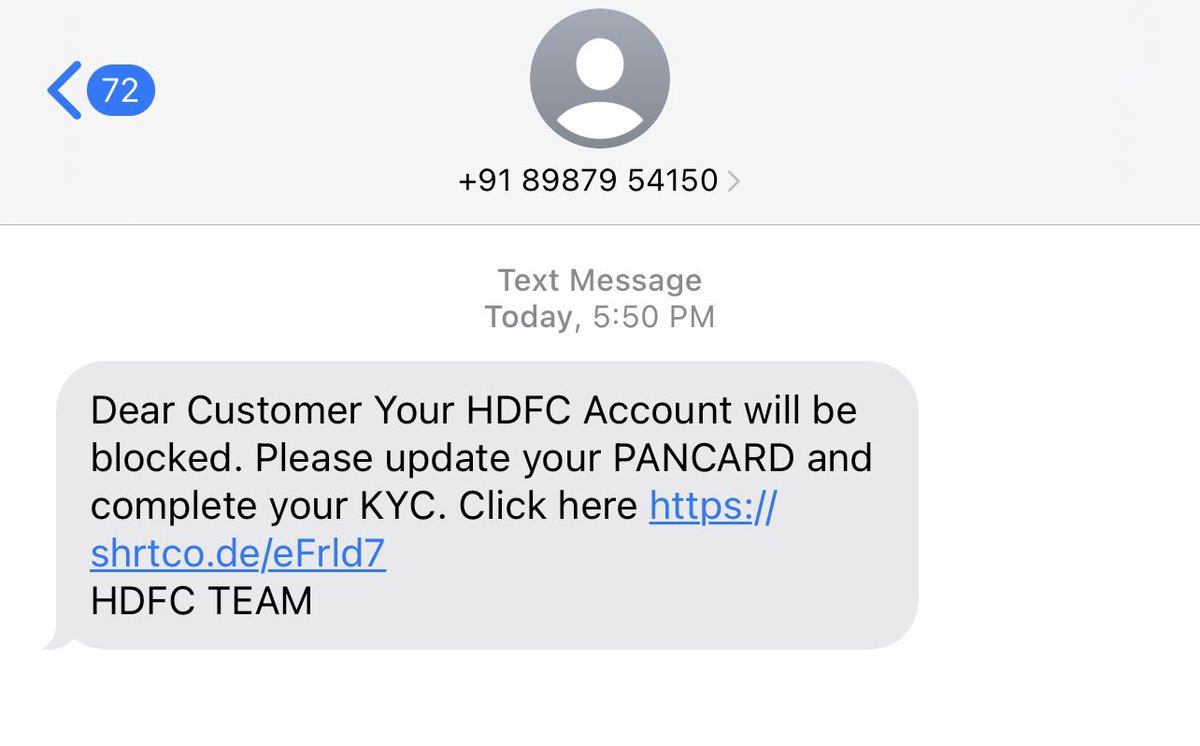 waseeforu's tweet photo. @HDFCBank_Cares @HDFC_Bank @hdfcsec @HDFCBankNews kindly take immediate action against this number….  This a fraudulent message https://t.co/FLLfSze1UY