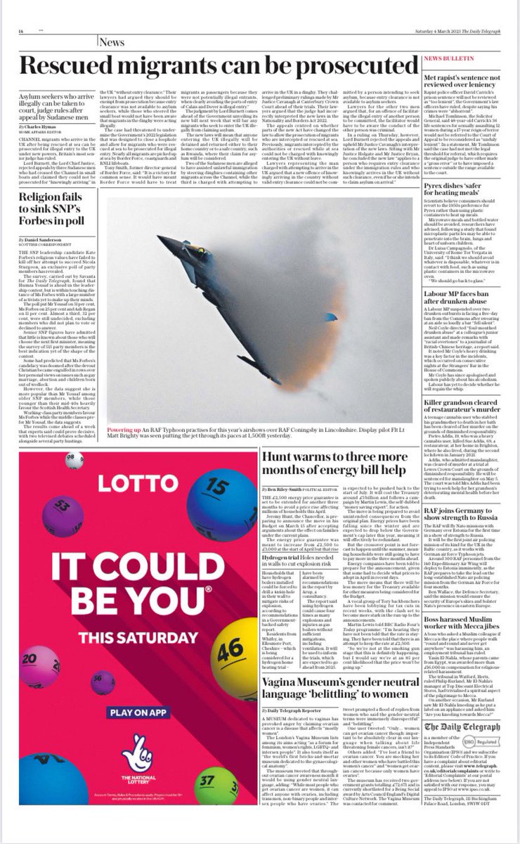 Caz801's tweet photo. Super chuffed with this picture of @RAFTyphoonTeam in todays Daily Telegraph.  😊 https://t.co/spofaSRJya
