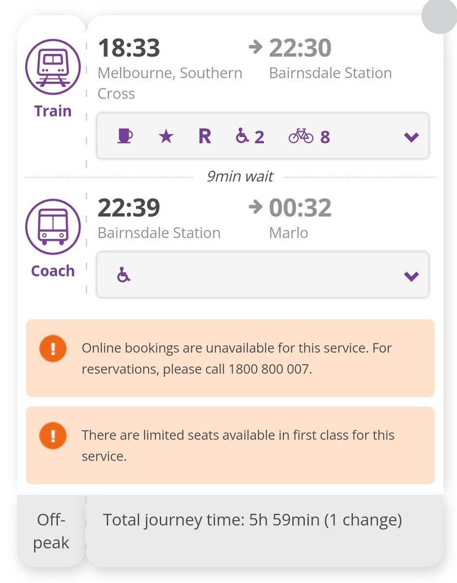 @declanmartin75 The lunchtime up #SwanHill normally forms the down #Bairnsdale on weekdays, allowing 620km on the one loco hauled train alone!👌🤩

Can't quite get to #Malacoota at the other end but #Mildura to #Marlo is pretty damn close, over 1000km for $9.20! 🤑

(Marlo is just past #Orbost)