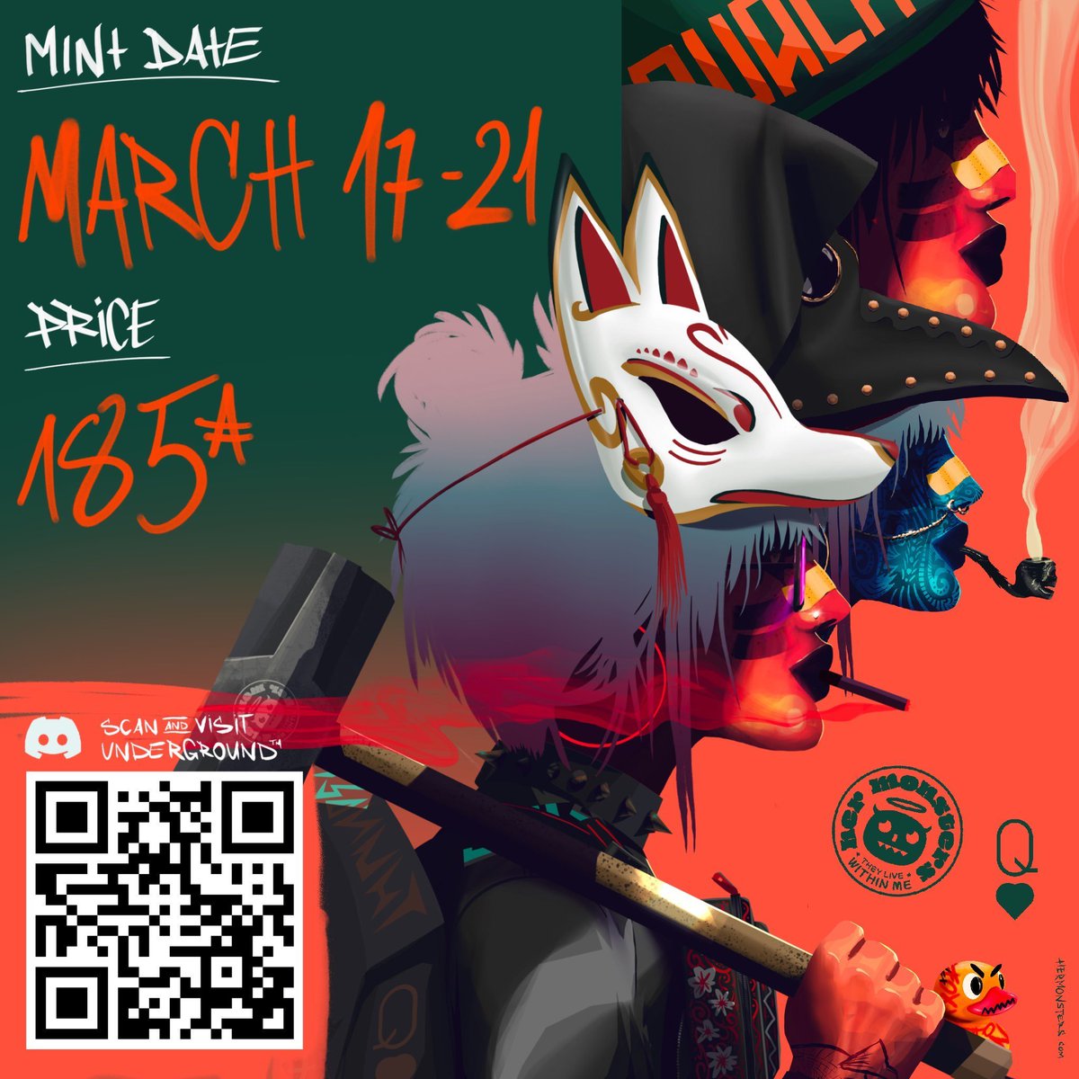 her_monsters's tweet image. 4444 Monsters
1 of a kind experience
Starts in 13 days

Ready 4 MMMilitia Mint?
Hermonsters.com

#Cardano #NFTs #NFT 
#HMG 🦊

Scan the QR Code below to meet the family and get prepped.