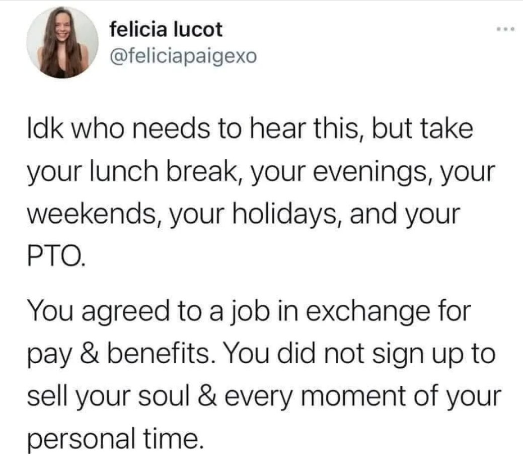 That PTO part...
