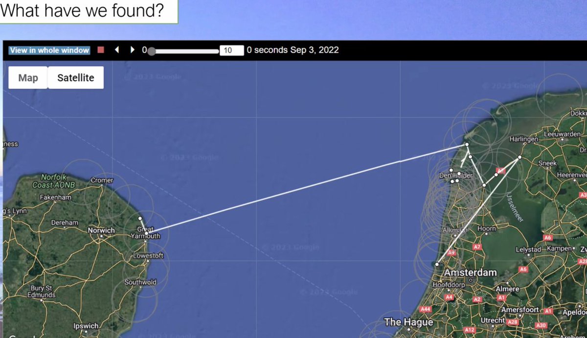 The MOTUS research has already revealed some exciting findings. Note the one image where the bat disappears over the English Channel. We cant be sure what happened to it but being killed by wind turbines is a possibility motus.org/data/project?i… #ScotBatConf