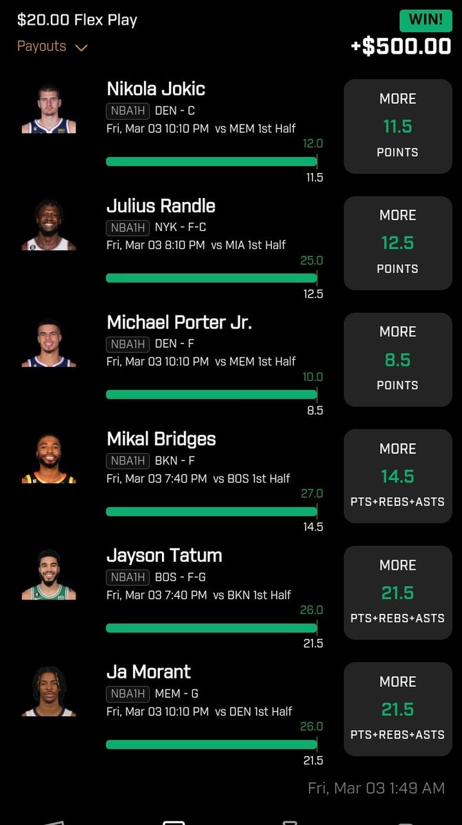 Another interesting night betting. Getting hot with back to back wins on Prize Picks. Let's keep rolling <a href="/CodyBrownBets/">Cody Brown Bets</a>