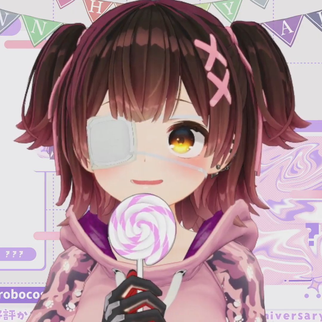 roboco-san 1girl pink hoodie hoodie hood glasses solo brown hair  illustration images