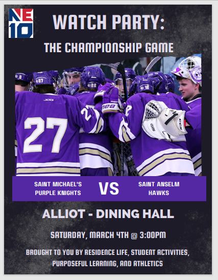 Great option for SMC students to keep that PK Nation energy rolling from last weekend's home semifinal! Grateful to Res Life, Student Activities, Purposeful Learning &amp; Sodexo for partnering w/<a href="/smcathletics/">SMC Purple Knights</a> on this, esp. with winter weather making travel unsafe #7thPlayer #SMCPKs