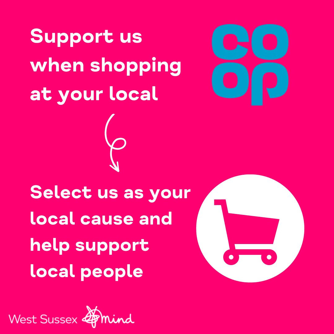 WestSussexMind's tweet image. From now until 31 October 2023, Co-op members can support us whenever shopping shopping at the Co-op in the Chanctonbury, Worthing and Bognor Regis areas ❤️

Learn more: westsussexmind.org/news/2023/supp…

#Coop
#localcommunityfund