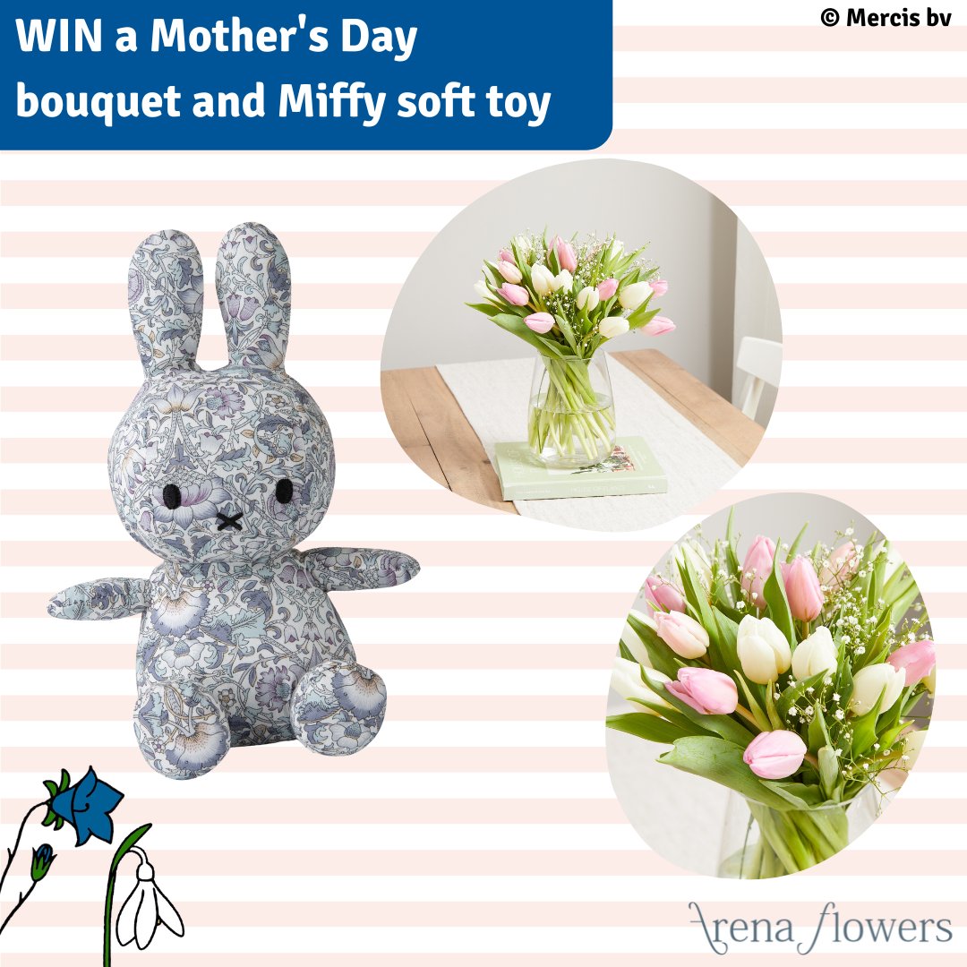 #WIN! A beautiful Mother’s Day bouquet from <a href="/ArenaFlowers/">Arena Flowers</a> and an exclusive <a href="/LibertyLondon/">Liberty London</a> Miffy soft toy.

🌷 RT this post⁠
🌷 FOLLOW <a href="/Miffy_UK/">Miffy</a> and <a href="/ArenaFlowers/">Arena Flowers</a>
🌷 TAG your mum or friend who would love to receive this 

Competition ends 11th March. T&amp;Cs apply. UK only.