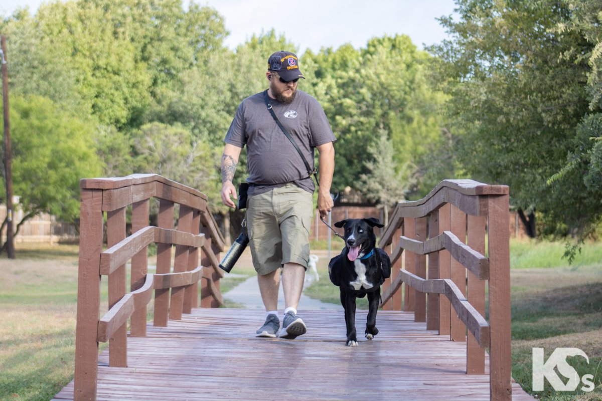 k9sforwarriors's tweet photo. After watching @KENS5 &amp; seeing one of our fundraisers, #Army veteran Anthony applied for a #ServiceDog. He met his battle buddy Shadow at our @PetcoLove facility in Texas.

Both their lives changed forever.

"I'm now smiling &amp; happy — all thanks to Shadow. He gives me strength." https://t.co/xgla9z5BBH