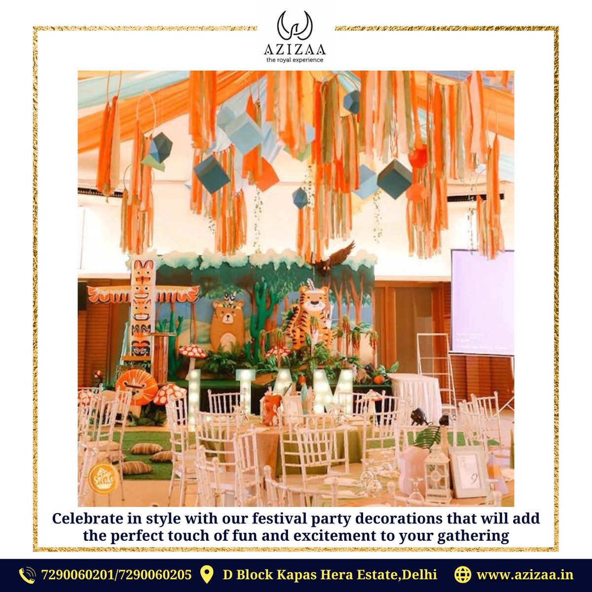 farmsazizaa's tweet photo. Celebrate in style with our festival party decorations that will add the perfect touch of fun and excitement to your gathering.

Welcome to #azizaafarms, #TheRoyal Experience.

For more details visit: https://t.co/HRaNecb68J

Call us 7290060201, 7290060205

#PartyInStyle #events https://t.co/zGidogXtPI