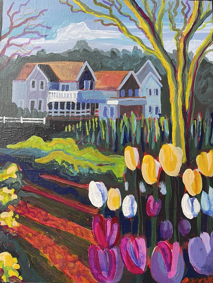 Posting a #bright and #colorful #painting a day. Just finished #Garden View. jancrooker.com