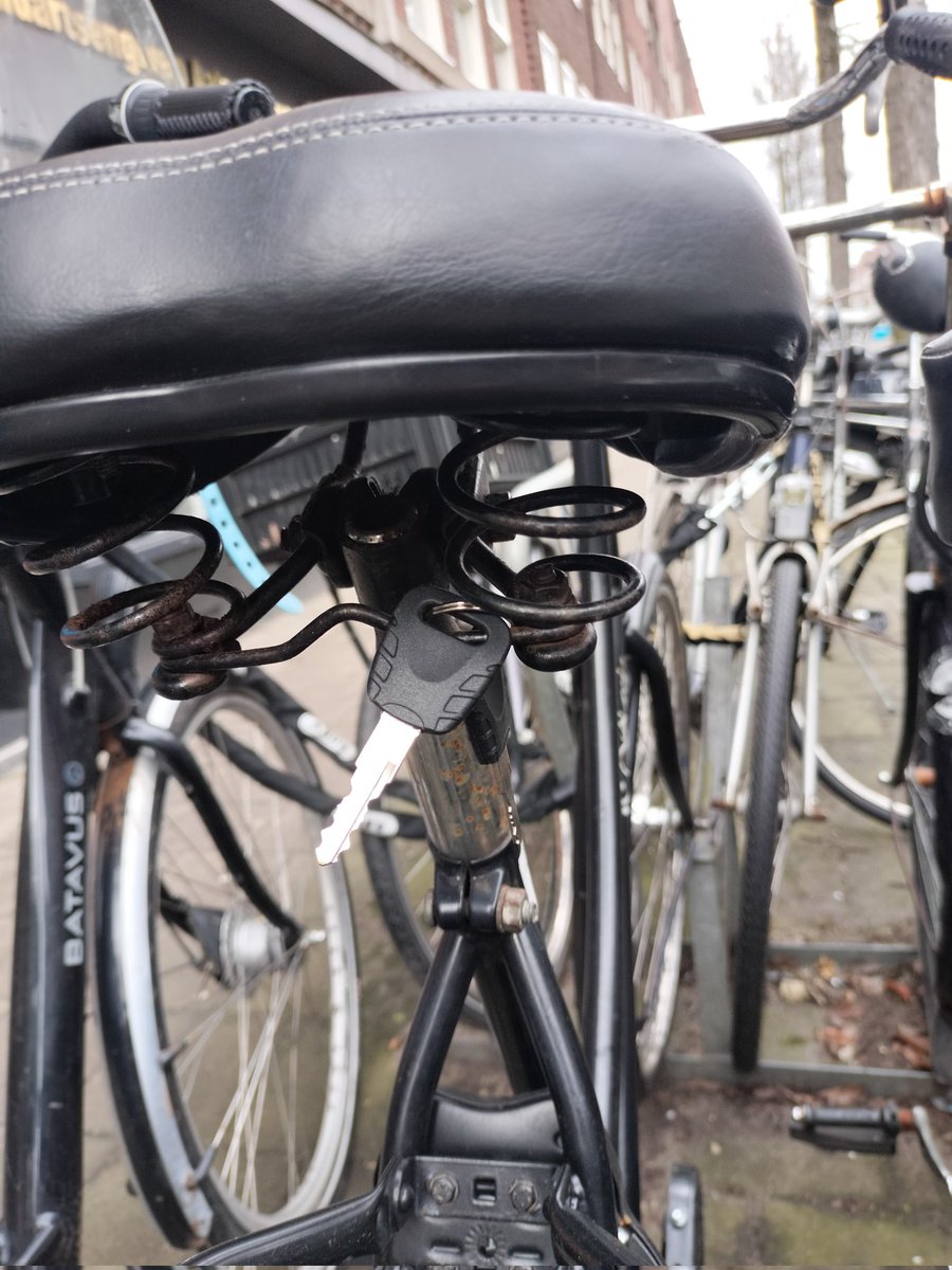 Couldnt find my keys for 1+ month, went to bike shop to remove/break my lock. Then found my keys have been hanging like this