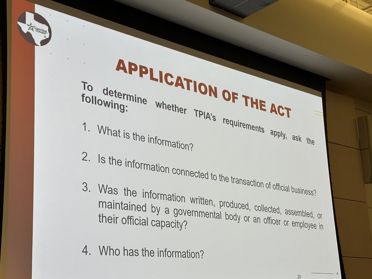 The 2023 <a href="/lonestarcollege/">Lone Star College</a> Legal Conference covered topics such as social media, free speech, Title IX, risk management, public information, and opens meeting. Thanks to @mariokcastillo and the best Office of the General Counsel team for the top notch professional development.