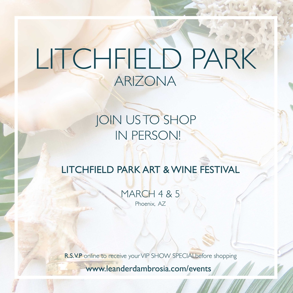 LeanderMeander's tweet photo. Visit us TODAY + TOMORROW at the Litchfield Park Art &amp; Wine Fest and see all of the bestselling @leander_dambrosia jewels in one place 😍
R.S.V.P &amp; get a VIP show special before you shop at https://t.co/hDwV9G6TBt⁠
#az #shopaz #azfestivals #litchfieldpark #litchfieldparkartfest https://t.co/E49sS9IMgM