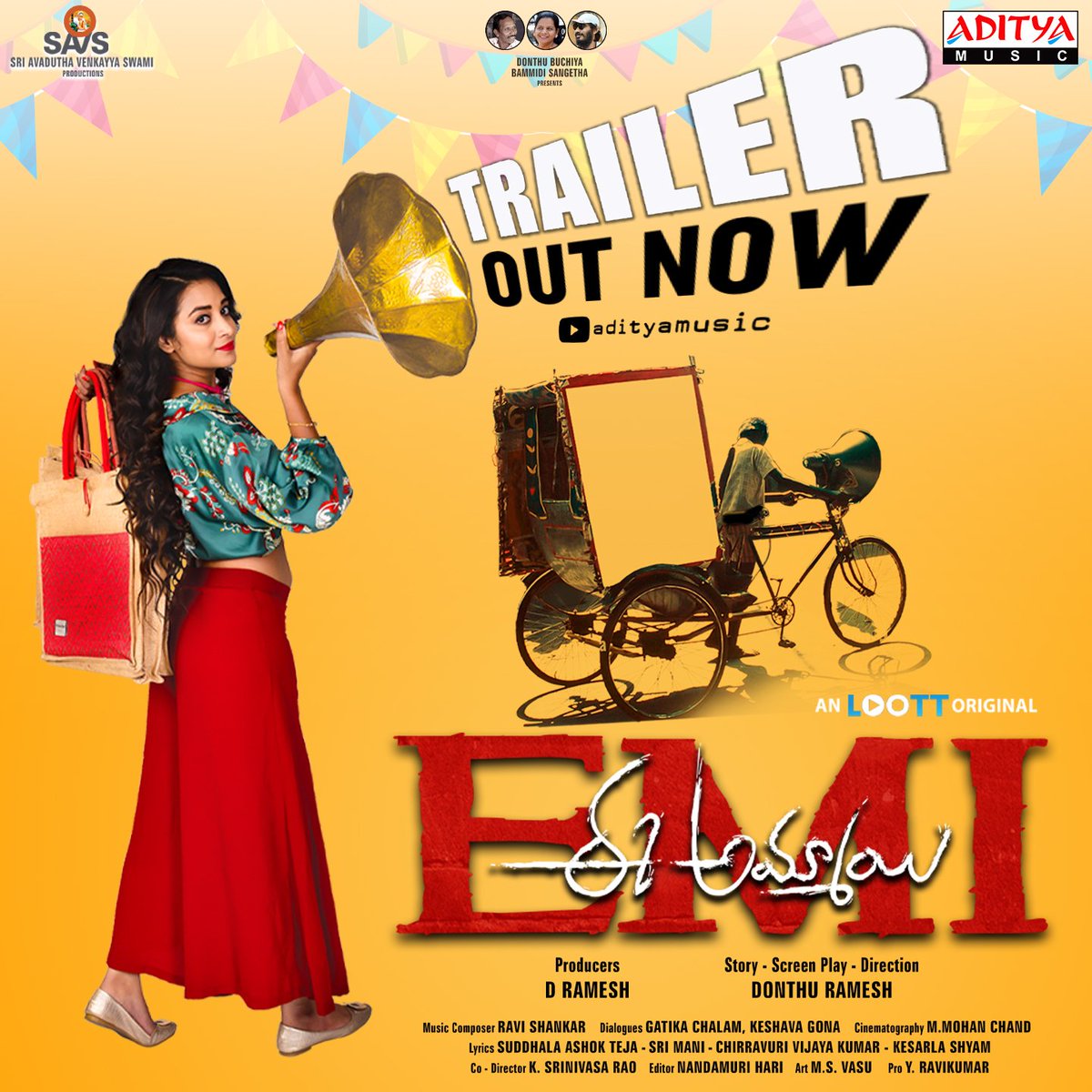 adityamusic's tweet photo. #EeAmmayi (EMI) Trailer Out Now

►https://t.co/PaCSwkoBT9

Music by #RaviShankar 🎵

@mrnoelsean @IAmBhanuShree @DonthuRamesh3
#DRamesh #YRaviKumar @adityamusic https://t.co/R4BeXYkYpm