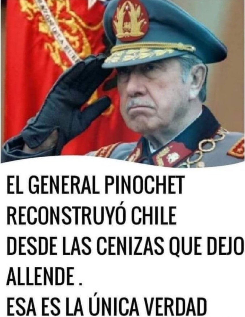 Chiiileeeee's tweet photo. .
El mejor presidente, y un gran patriota.
Augusto Pinochet Ugarte
#50AñosDeLibertad 🇨🇱

#ComunismoEsMiseria 
#NiIzquierdaNiDerecha 
Mirna Warnken Hassler https://t.co/NwtuANa9cU