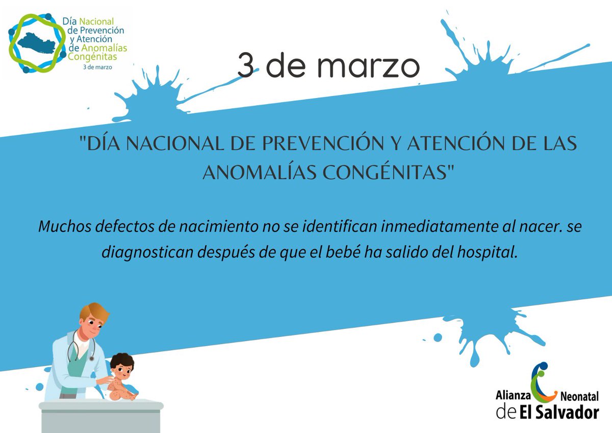 AlianzaNeonatal's tweet photo. Muchos defectos de nacimiento no se identifican inmediatamente al nacer. se diagnostican después de que el bebé ha salido del hospital. https://t.co/50PiTL7JP3