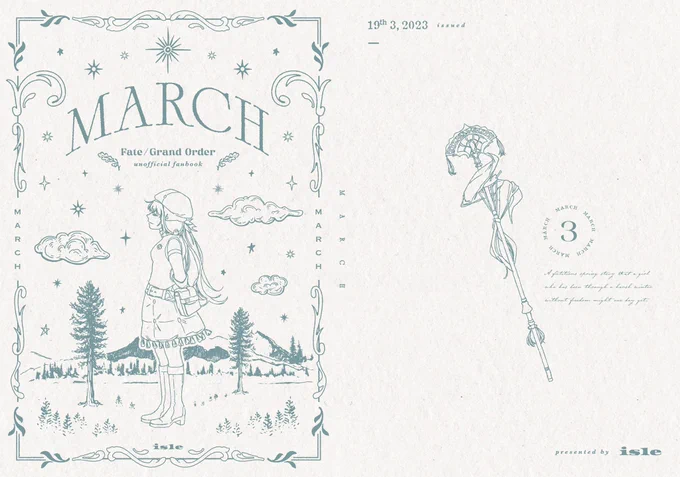 ●3/19新刊サンプル(1/6)

『MARCH』
A5/60P/800円(会場頒布価格)
予言の子御一行がグロスターでちょっとした時間を過ごす、架空の春の記憶の話です。

通販: https://t.co/R2SNdAK6e1
pixiv: https://t.co/J3gqsO3p9c 