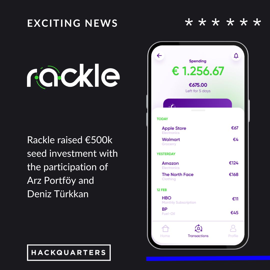 Exciting news! 🎉

BaaS startup <a href="/rackle_io/">Rackle</a> founded by the founders of <a href="/kobakusofficial/">Kobaküs</a> , a Visa Innovation Program 2019 Batch alumnus, has received a €500k investment from Arz Portfolio and Deniz Türkkan.