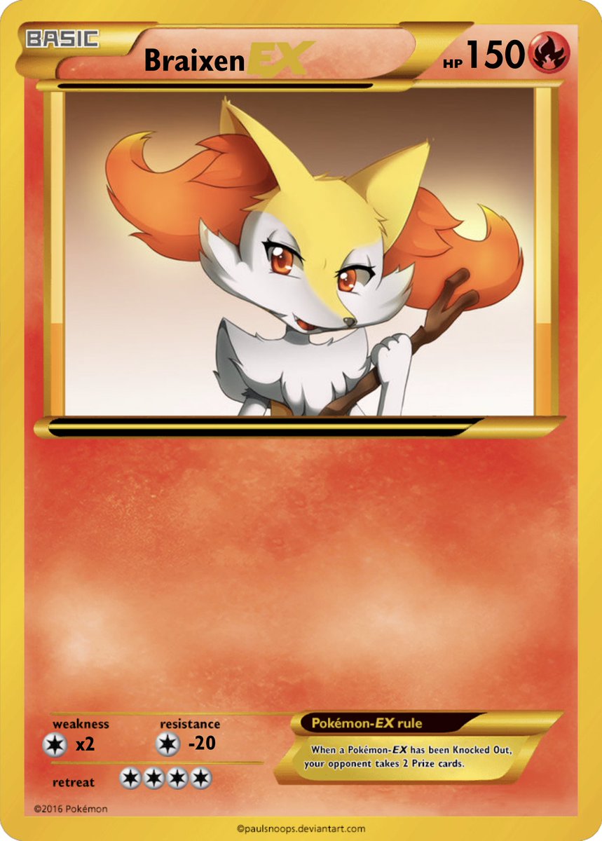 I made a new Braixen card design! #pokemon