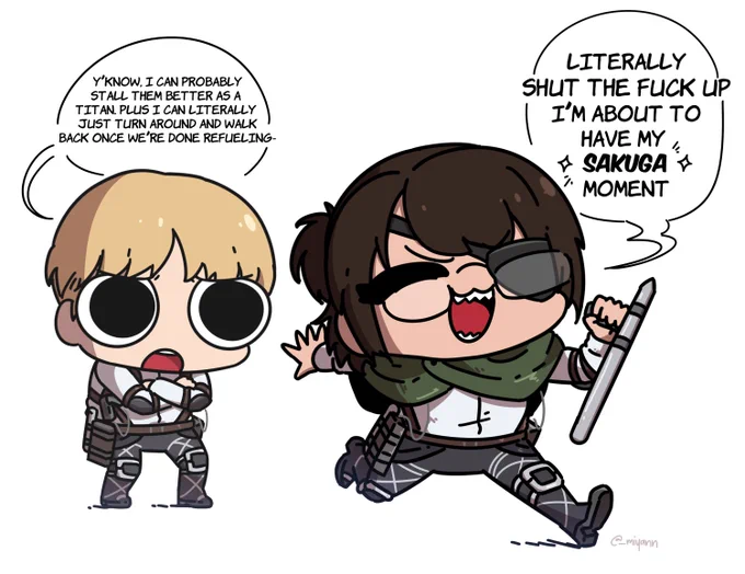 AOT SPOILERS
.
.
.
Okay jokes aside Hange went hard in that scene though, and the animation was stellar as always #AttackOnTitan #ShingekiNoKyojin 