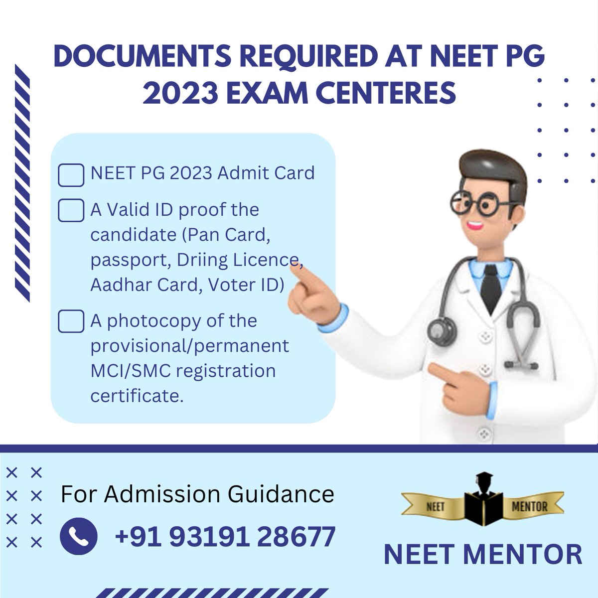 NEETMENTOR2's tweet photo. All the best for your exam tomorrow
#neetpg2023
#neetmentor https://t.co/AifPlxvZaM