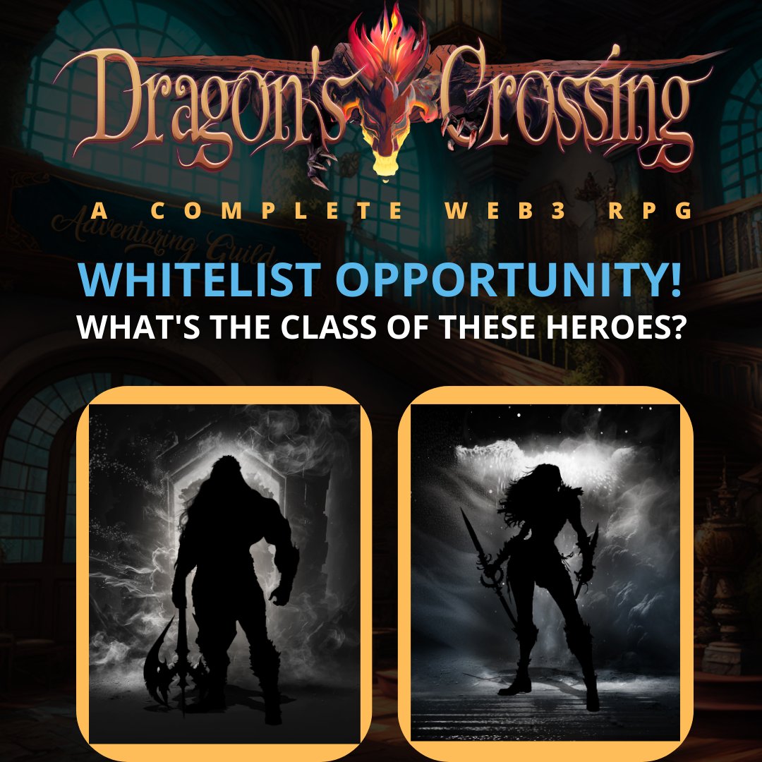 Dragon's Crossing (@dragonscrossing) on Twitter photo Two more Genesis Hero Whitelist Spots up for grabs!
To QUALIFY please like, retweet & comment below with your guess. You must also be following the <a href="/DragonsCrossing/">Dragon's Crossing</a> twitter account.
The class will be unveiled on Sunday @ 5 PM EST & the winners will also be announced soon after. Two more Genesis Hero Whitelist Spots up for grabs!
To QUALIFY please like, retweet & comment below with your guess. You must also be following the <a href="/DragonsCrossing/">Dragon's Crossing</a> twitter account.
The class will be unveiled on Sunday @ 5 PM EST & the winners will also be announced soon after.