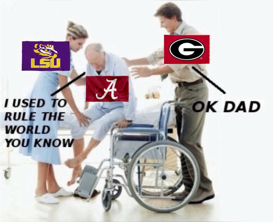 Like any elderly patriarch, we need to respect Alabama. It is never easy to be replaced by a younger, virile, more respected son who is a better version of you. Very impressed they’re handling it with such dignity.