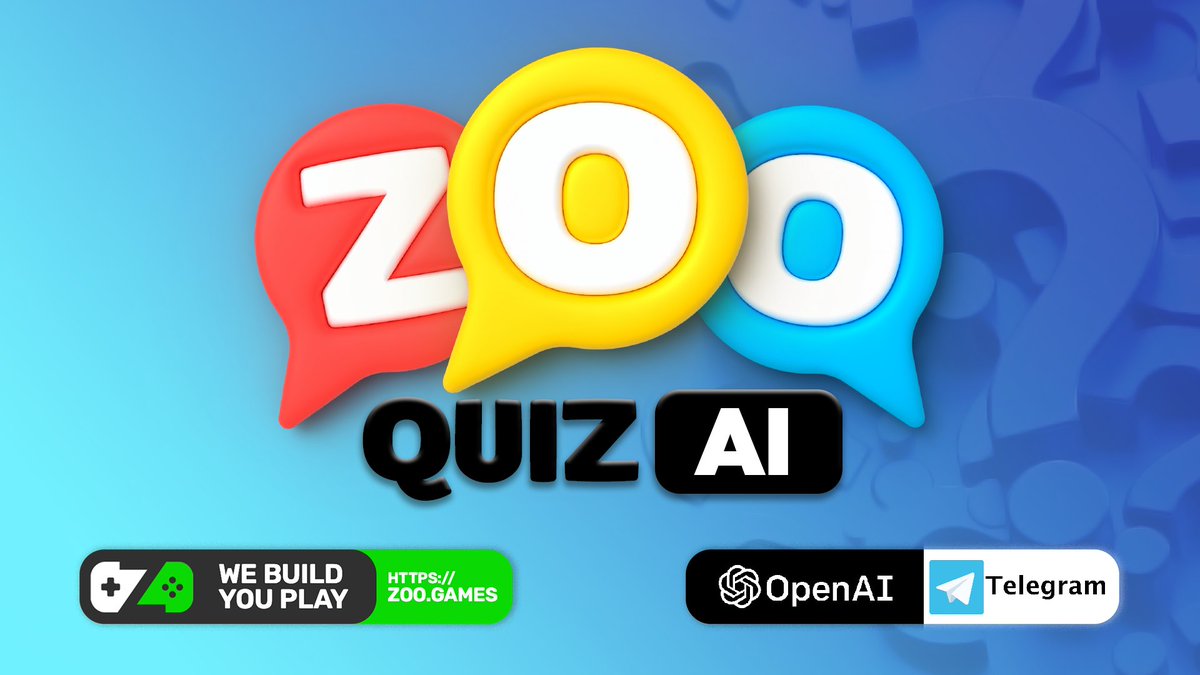 GAMR / Official PLYR Game Token (@gamr_onplyr) on Twitter photo 📢 We are excited to announce that ZooQuizAI is now live!
Find out how to participate here 👇
blog.zoo.one/zooquizai-chat…
...And join us on t.me/ZooQuizAi for some challenging #OpenAI #ZooGames brain speedrun quizzing.
#ZooQuizAI $ZOO #Airdrop 📢 We are excited to announce that ZooQuizAI is now live!
Find out how to participate here 👇
blog.zoo.one/zooquizai-chat…
...And join us on t.me/ZooQuizAi for some challenging #OpenAI #ZooGames brain speedrun quizzing.
#ZooQuizAI $ZOO #Airdrop