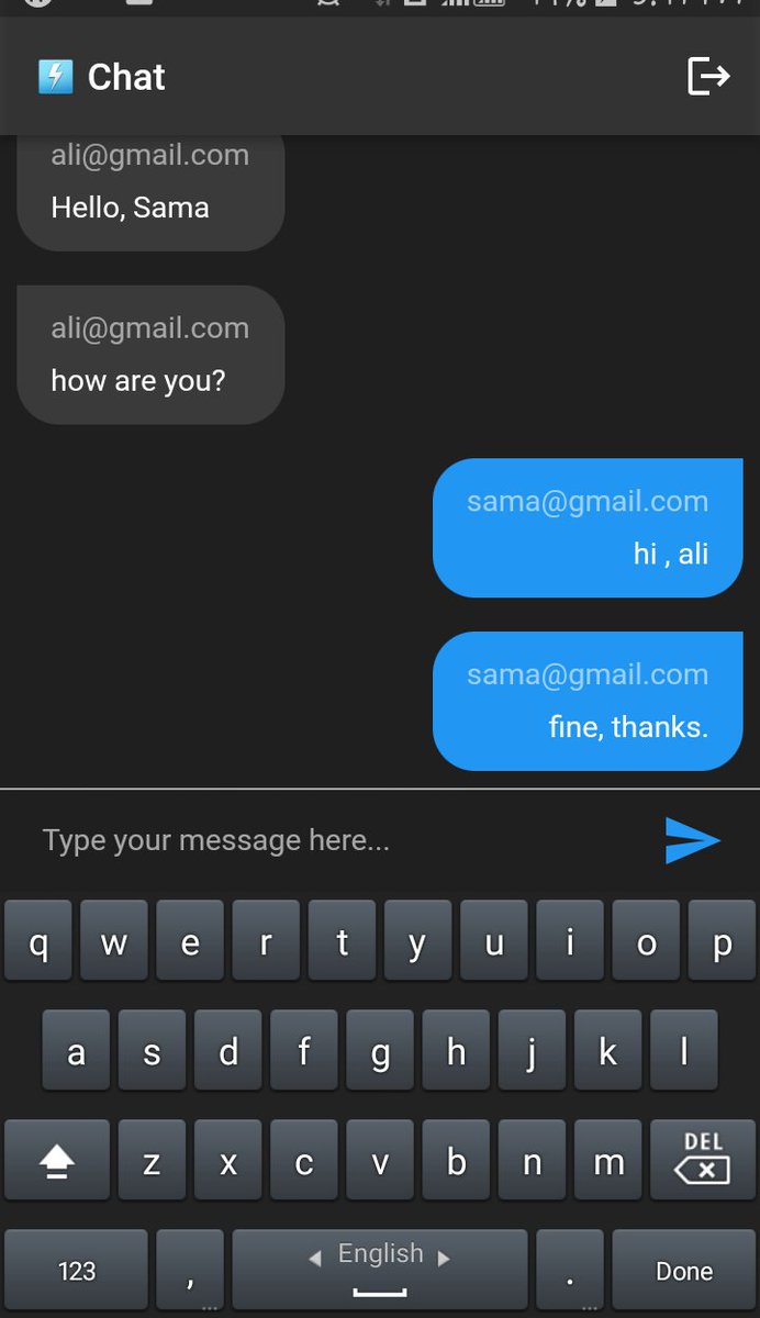 sabera_karimi's tweet photo. we finally finished #flash_chat app by adding different #Appearence for different #Sender.
#flutter
@CodeToInspire
#AfghanGirlsCode https://t.co/aJL6IMVM7h