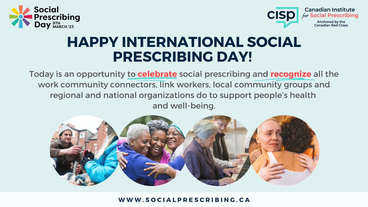 Happy #SocialPrescribingDay! 🎉 Today we celebrate social prescribing and everyone in the social prescribing community, with a special shout-out to the incredible students across Canada and around the globe who are working hard to build the social prescribing student movement! 🌎