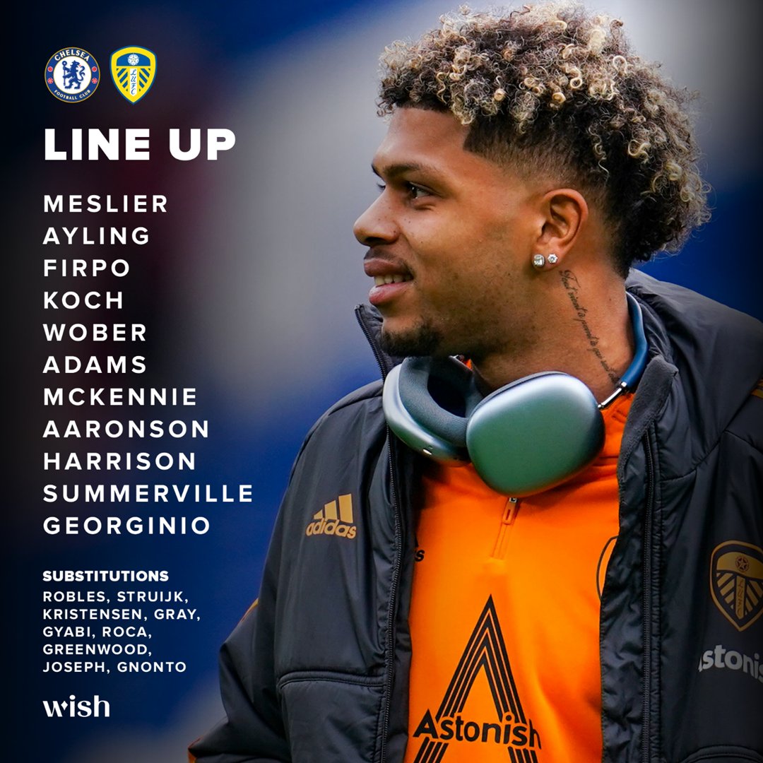 Leeds United Starting XI: Meslier, Ayling, Firpo, Koch, Wober, Adams, McKennie, Aaronson, Harrison, Summerville, Georginio