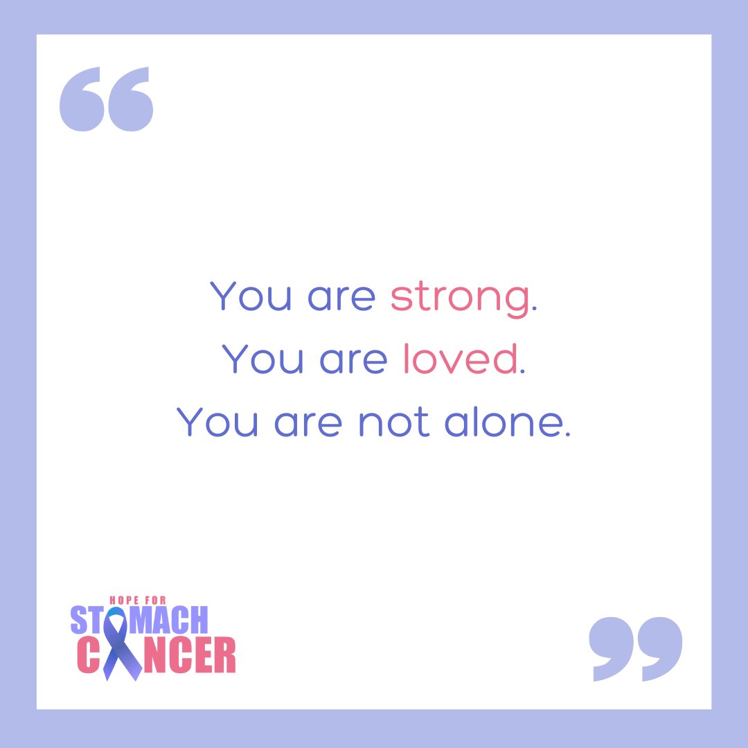 This community is here for you, always. 💜

#youarestrong #youareloved #neveralone #cancercommunity #cancerquotes #dailyaffirmations #cancerpatient #cancerstigma #cancerawareness #hopeforstomachcancer