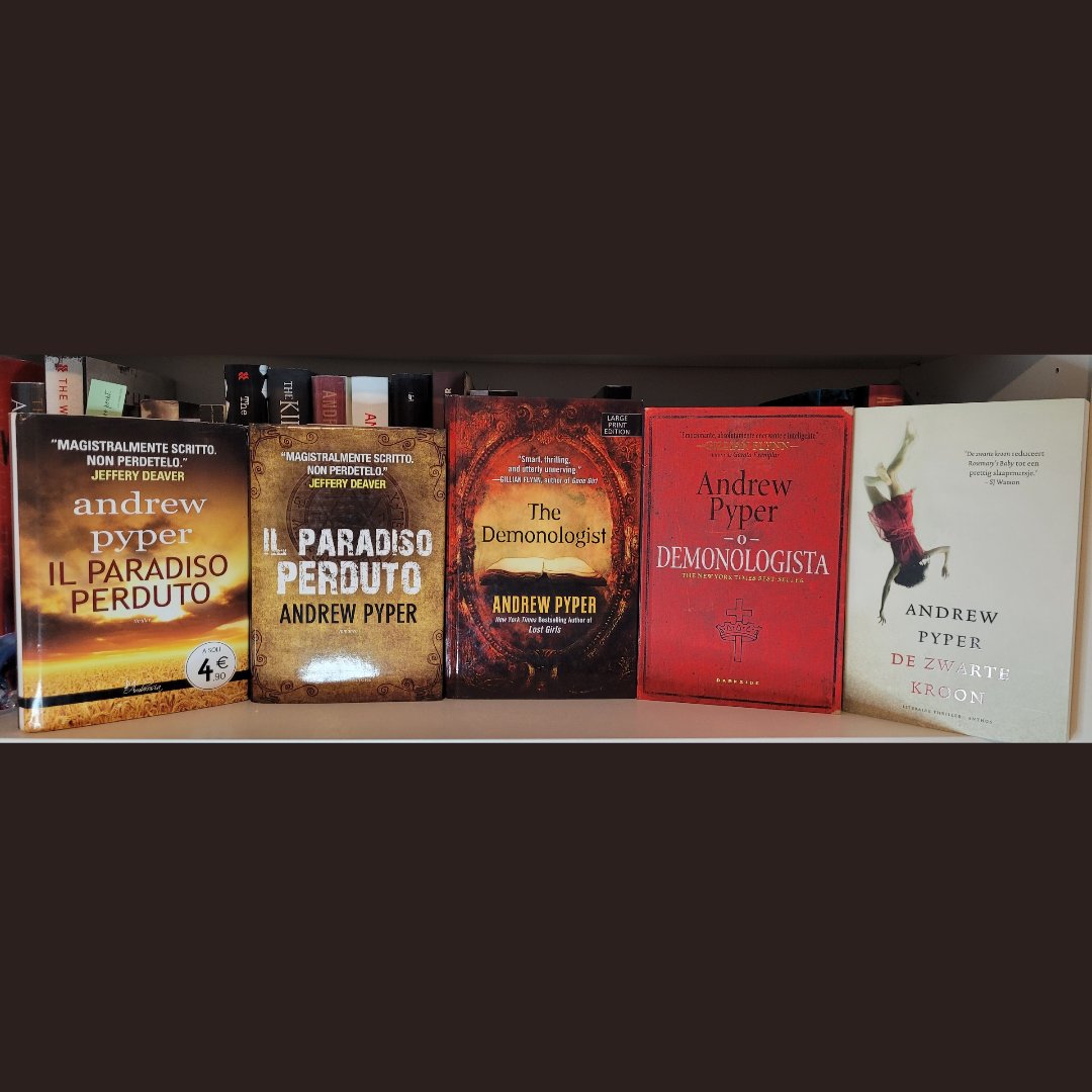 stevestred's tweet image. With the 10th anniversary release date arriving shortly - I&apos;ll be sharing parts of my &apos;The Demonologist&apos; collection daily from now until the 5th! Today, I give you two Italian hardcovers, an English Large Print, Portuguese, &amp;amp; Dutch editions!! #andrewpyper #thedemonologist